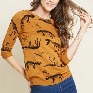 ModCloth “Put to Quirk” Dinosaur Sweater